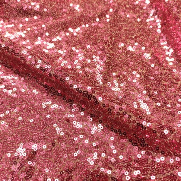Tessuto glitter Ricamato con paillettes rosa shocking