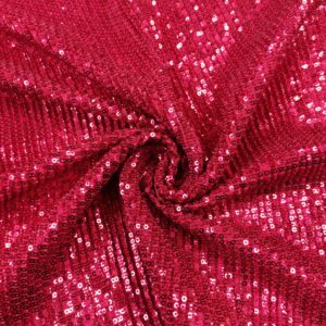 Tessuto jersey plissè Ricamato con paillettes fucsia
