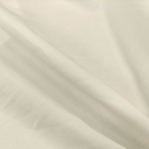 Tessuto Millerighe di cotone elasticizzato tinta unita bianco