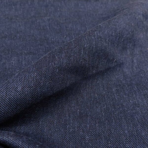 Tessuto Misto Lino motivo tweed blu