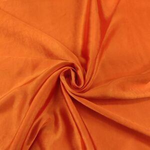 Tessuto Satin effetto stropicciato tinta unita arancione