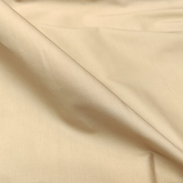 Tessuto Gabardine di cotone tinta unita beige