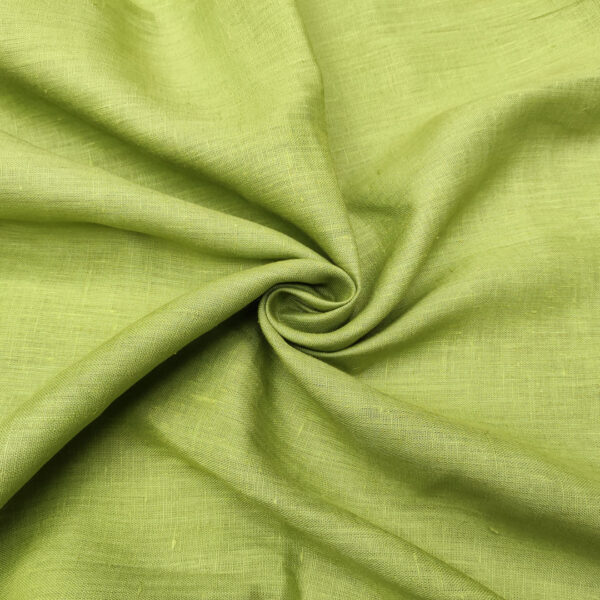 Tessuto Puro Lino in tinta unita lime scuro