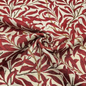 Tessuto per arredo Gobelin a fantasia motivo floreale beige - bordeaux