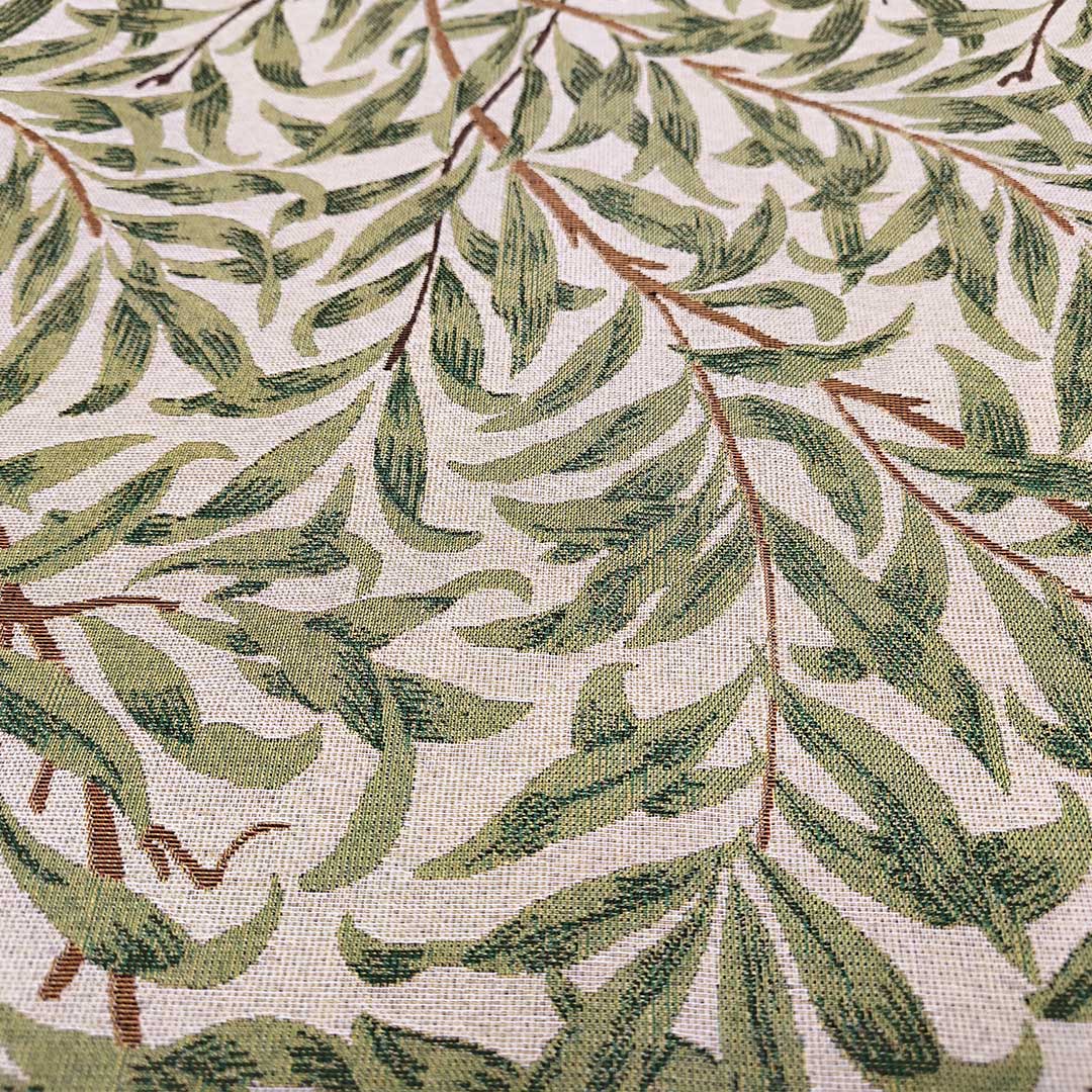 Tessuto per arredo Gobelin a fantasia motivo floreale beige - verde