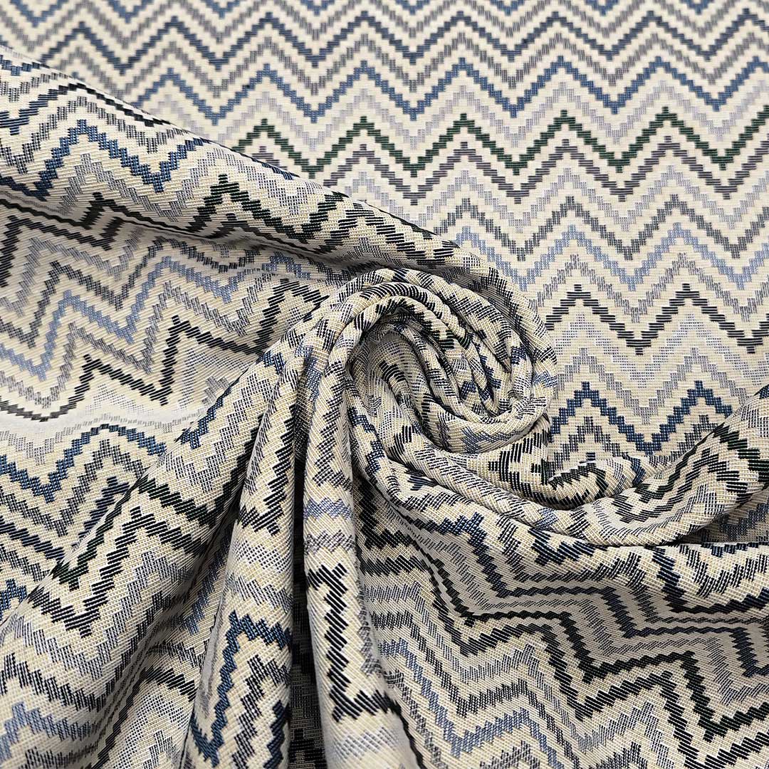 Tessuto per arredo Gobelin a fantasia motivo geometrico tortora - carta da zucchero - grigio