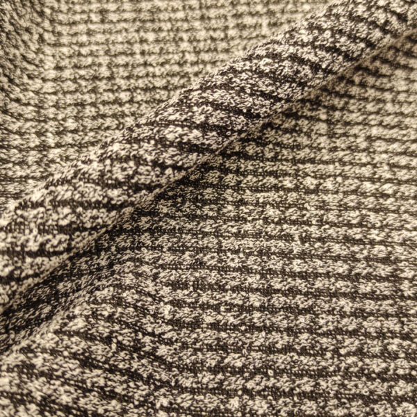 Tessuto Maglia Mano Lana motivo tweed grigio
