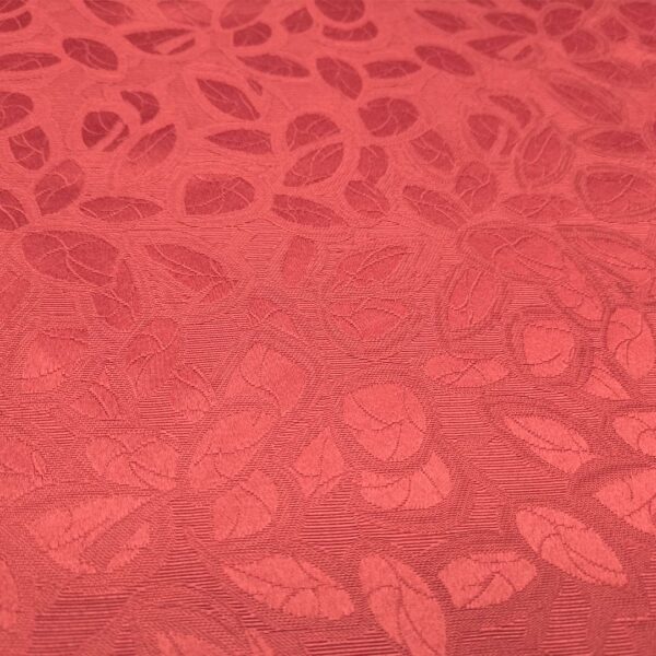 Tessuto Raso damascato per arredo motivo floreale rosso bordeaux