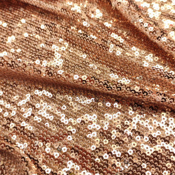 Tessuto Tulle Elasticizzato Ricamato con paillettes tinta unita rosa cipria
