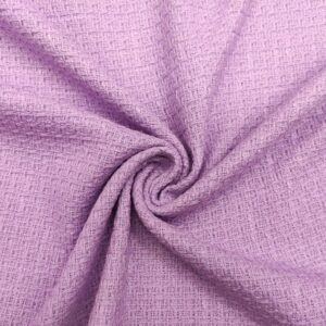 Tessuto Tweed Bouclé in cotone tinta unita lilla