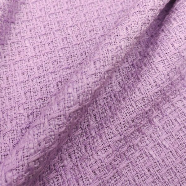 Tessuto Tweed Bouclé in cotone tinta unita lilla