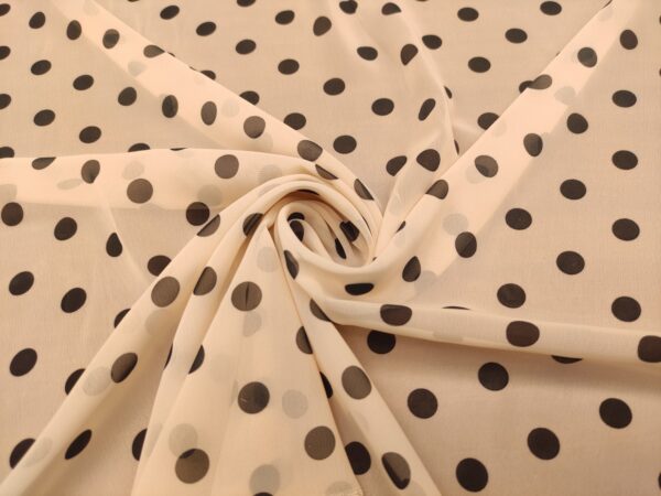 Tessuto Georgette a fantasia motivo rosa - nero