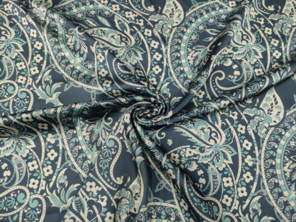 Tessuto Satin a fantasia motivo floreale cashmere carta da zucchero