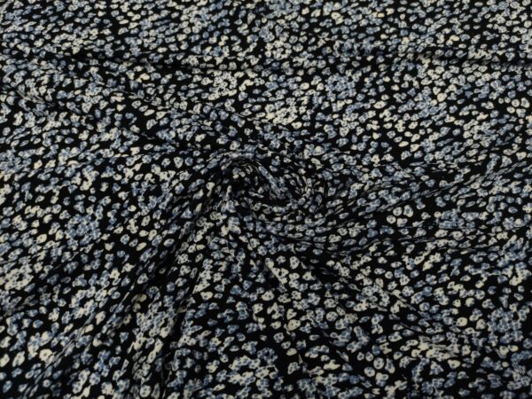 Tessuto jersey di viscosa a fantasia motivo blu - nero