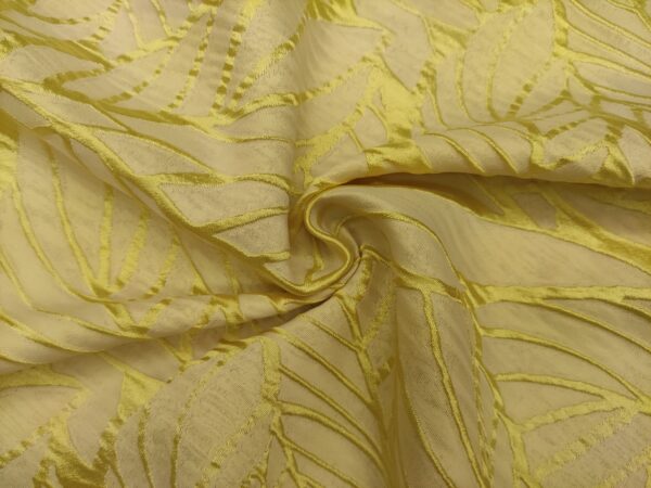 Tessuto Broccato in cotone motivo floreale giallo
