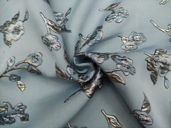 Tessuto Broccato in seta motivo floreale carta da zucchero - oro