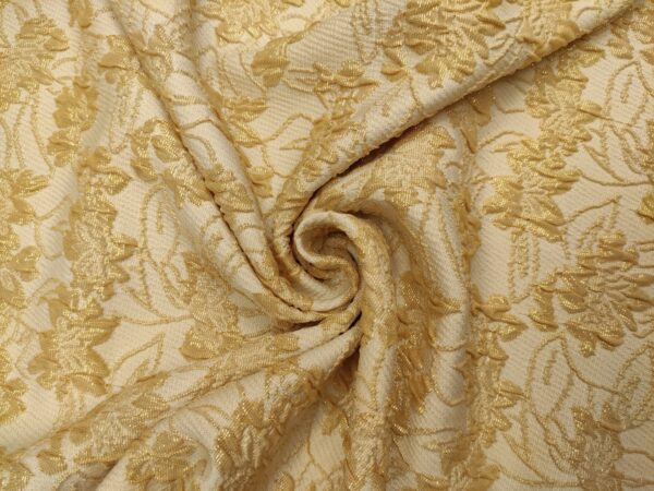 Tessuto Broccato in seta motivo floreale oro