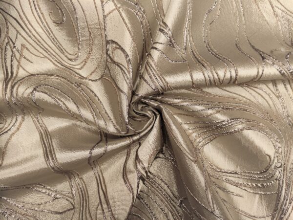 Tessuto Broccato in seta motivo astratto oro