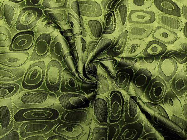 Tessuto Broccato in seta motivo astratto verde