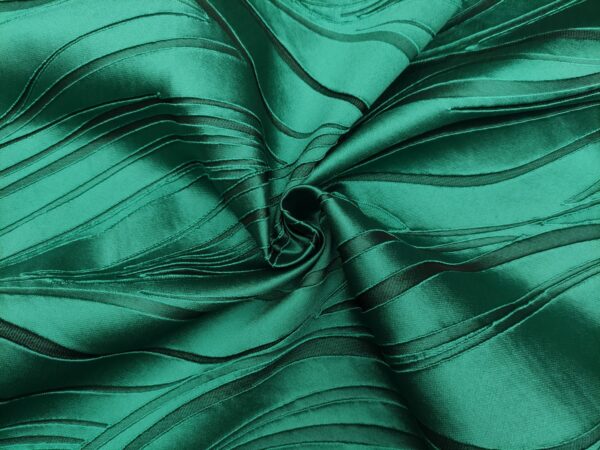 Tessuto Broccato in seta motivo astratto verde smeraldo