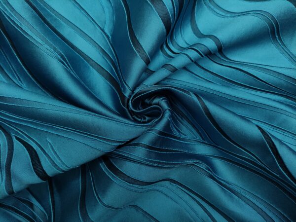 Tessuto Broccato in seta motivo astratto turchese