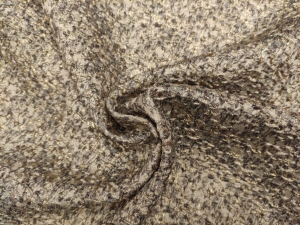 Tessuto Broccato in seta motivo astratto oro - argento 01