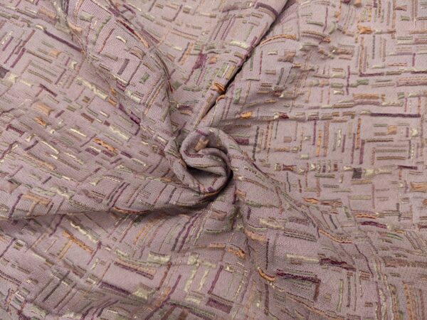 Tessuto Broccato in seta motivo astratto fucsia scuro - rosa - arancione