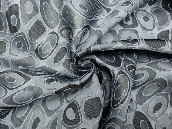 Tessuto Broccato in seta motivo astratto celeste polvere