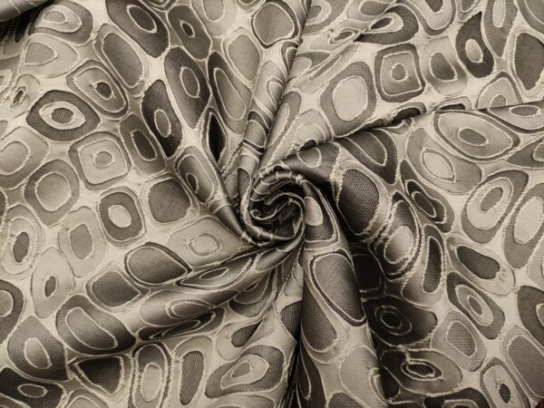 Tessuto Broccato in seta motivo astratto grigio