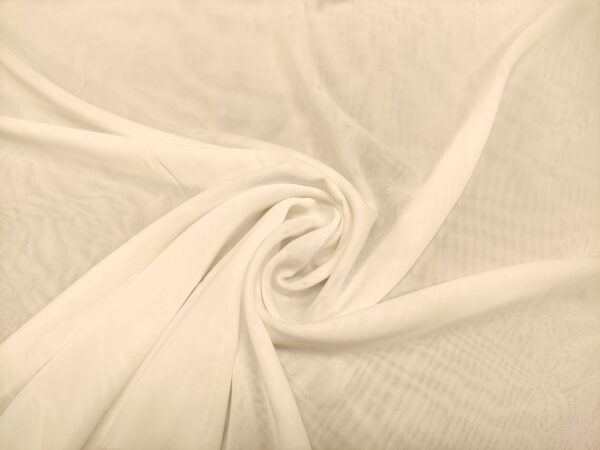 Tessuto Chiffon in tinta unita bianco seta