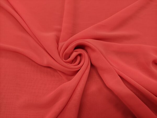 Tessuto Chiffon in tinta unita corallo