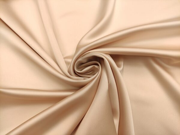 Tessuto Duchesse elasticizzato in tinta unita avorio scuro