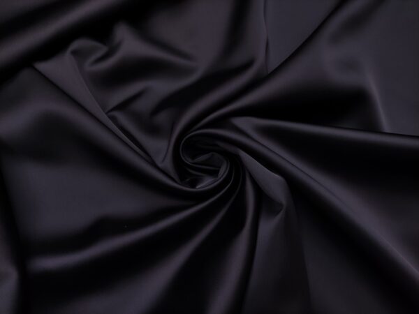 Tessuto Duchesse elasticizzato in tinta unita blu notte