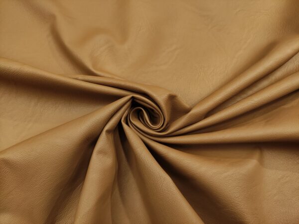 Tessuto Ecopelle per abbigliamento tinta unita fango