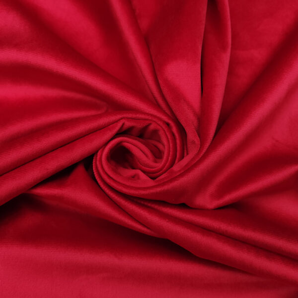 Tessuto velluto pannè per arredo rosso