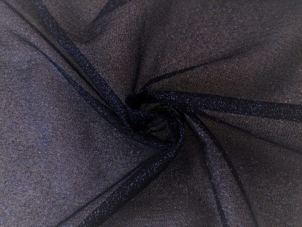 Tessuto Organza Glitter blu notte
