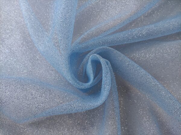 Tessuto Organza Glitter celeste