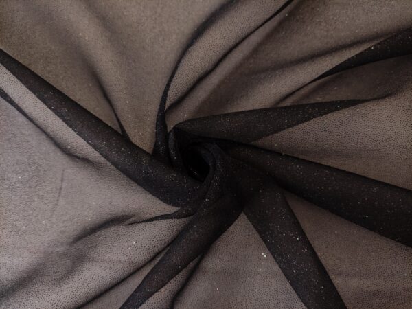 Tessuto Organza Glitter nero