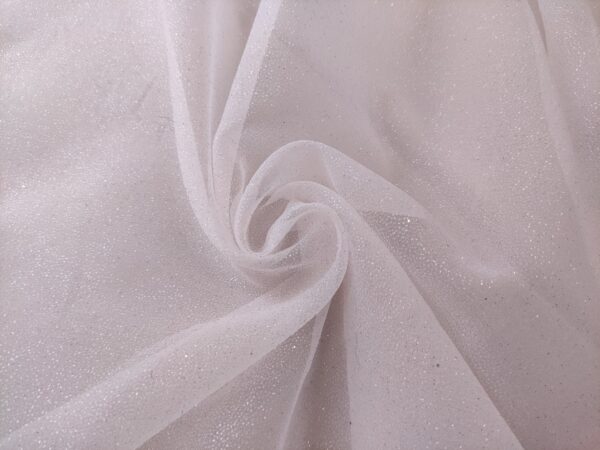 Tessuto Organza Glitter rosa chiaro