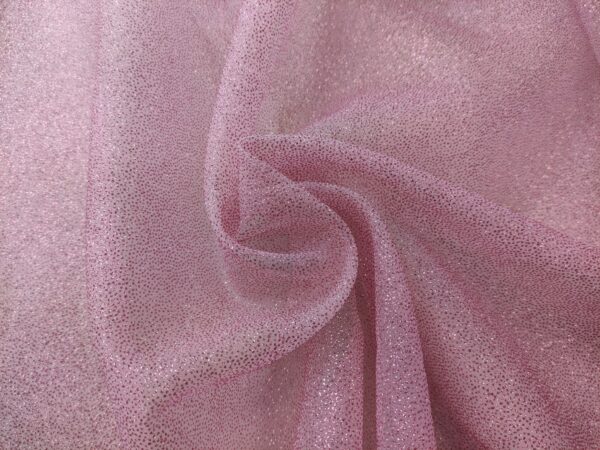 Tessuto Organza Glitter rosa gold