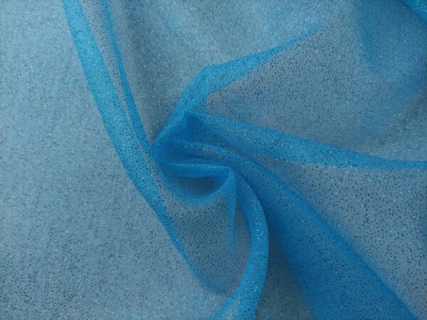Tessuto Organza Glitter turchese
