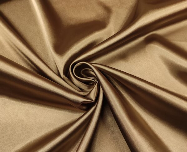 Tessuto Satin leggero elasticizzato tinta unita fango
