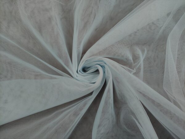 Tessuto Tulle mano seta morbido tinta unita celeste pastello