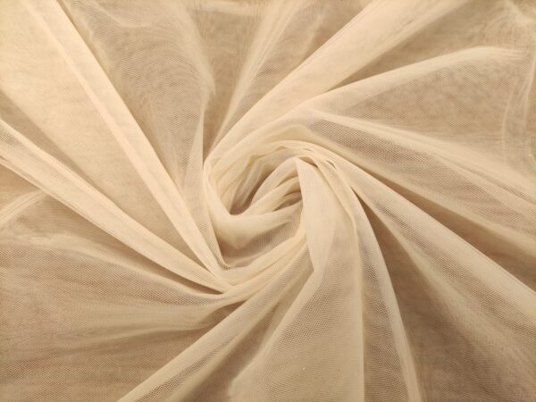 Tessuto Tulle mano seta morbido tinta unita avorio