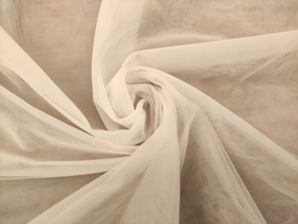 Tessuto Tulle mano seta morbido tinta unita bianco seta