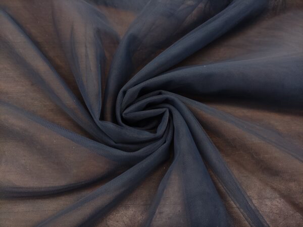 Tessuto Tulle mano seta morbido tinta unita blu notte