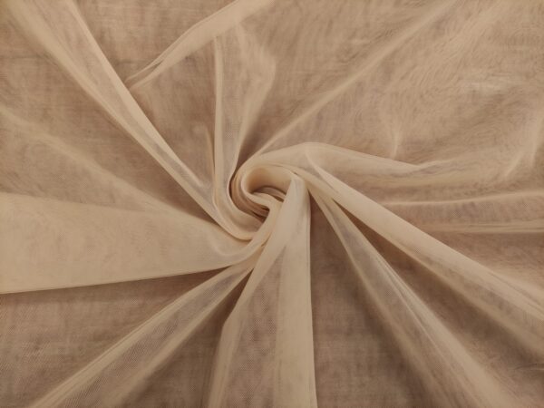 Tessuto Tulle mano seta morbido tinta unita ecru
