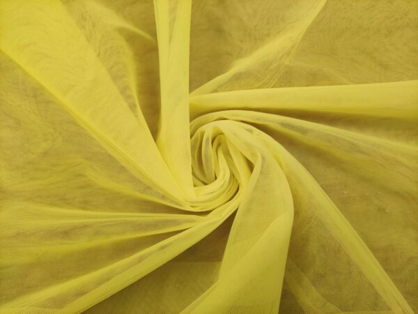 Tessuto Tulle mano seta morbido tinta unita giallo