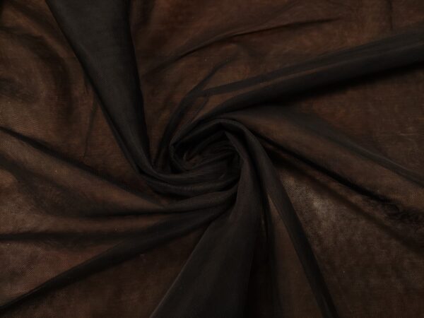 Tessuto Tulle mano seta morbido tinta unita nero