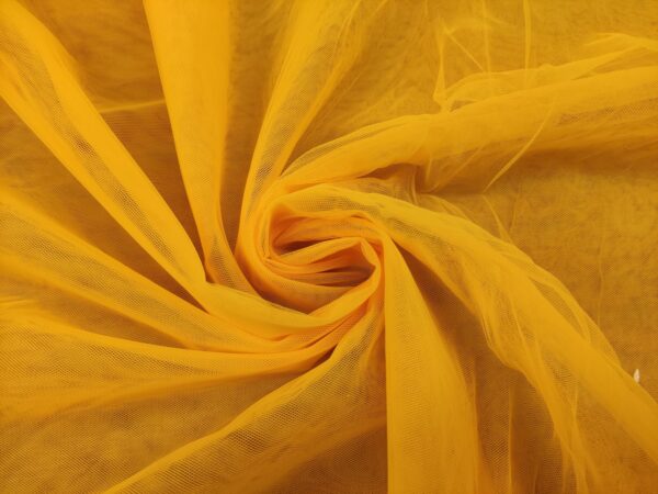 Tessuto Tulle mano seta morbido tinta unita ocra